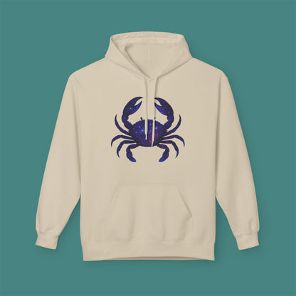 Cosmic Galaxy Crab Fleece Unisex Hoodie