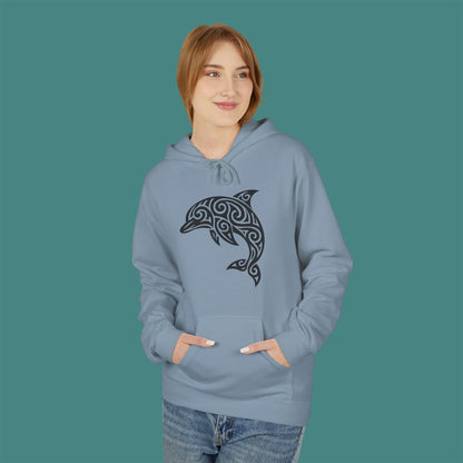 Tribal Tattoo Dolphin Fleece Unisex Hoodie