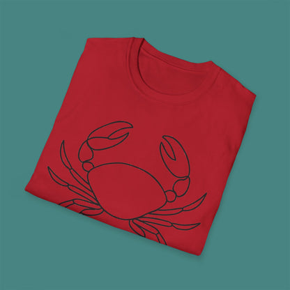 Minimalist Line Art Crab Unisex T-Shirt