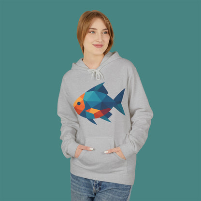 Geometric Polygon Fish Fleece Unisex Hoodie