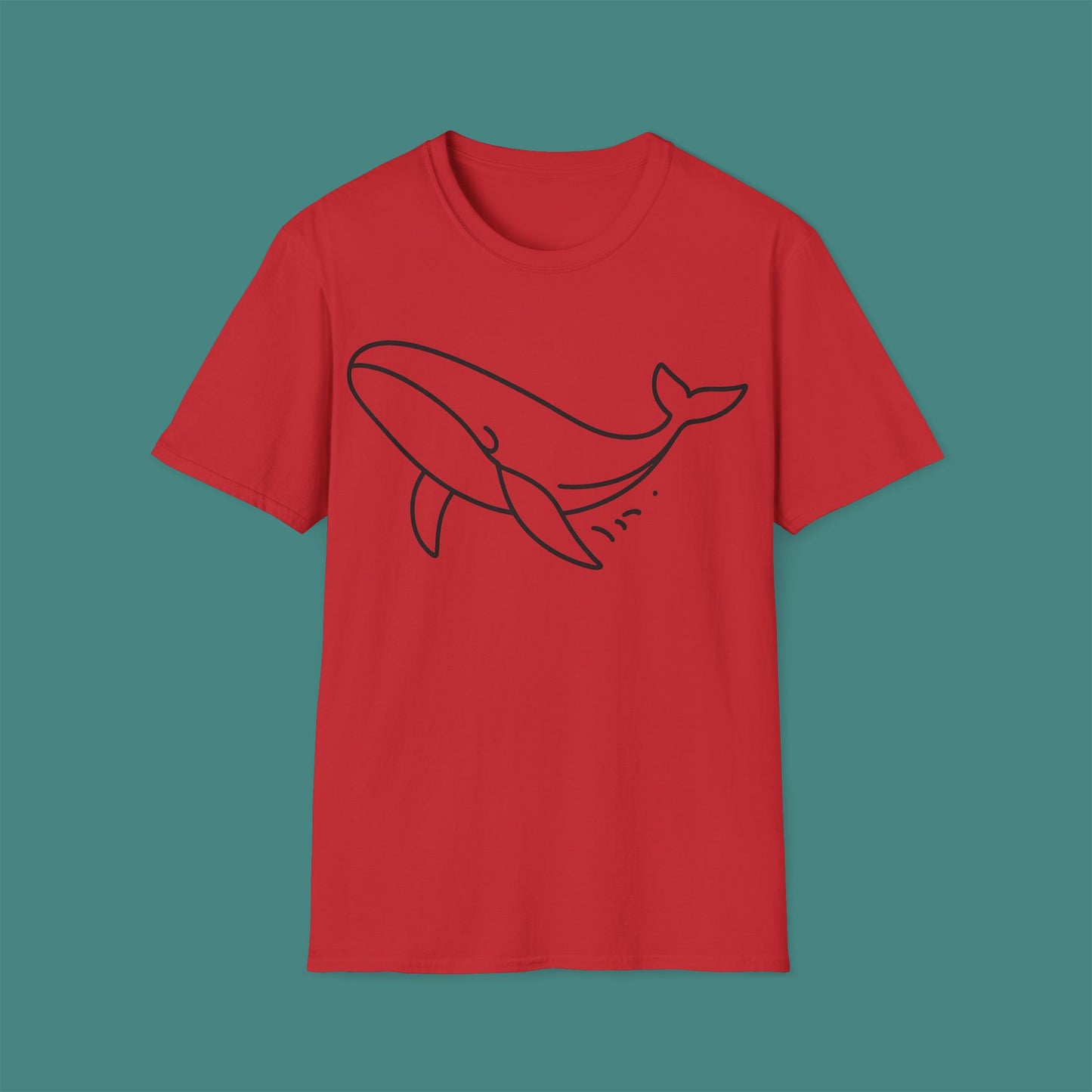 Minimalist Line Art Whale Unisex T-Shirt