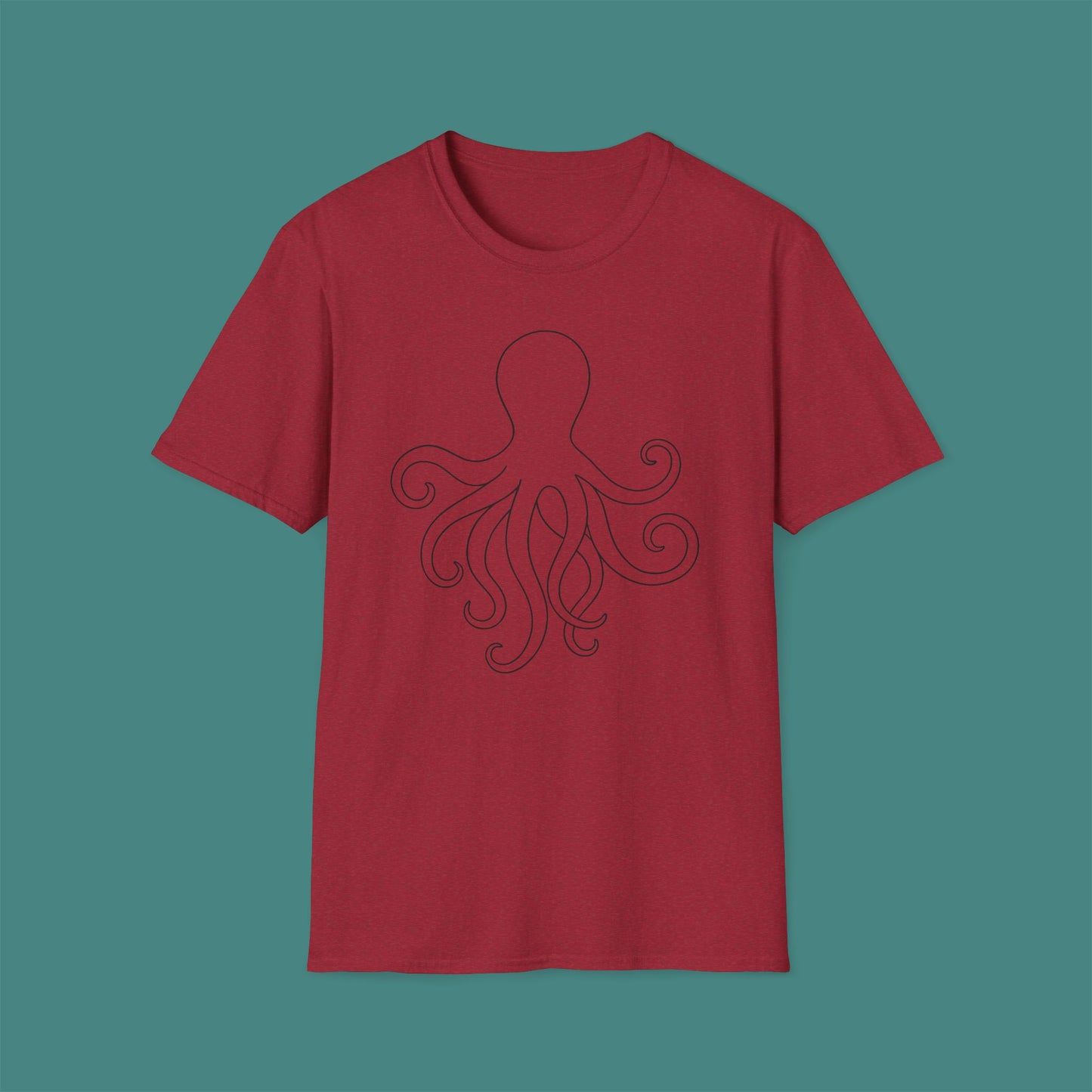 Minimalist Line Art Octopus Unisex T-Shirt