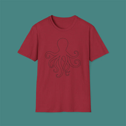 Minimalist Line Art Octopus Unisex T-Shirt