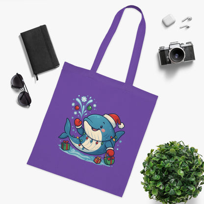 Christmas Whale Tote Bag