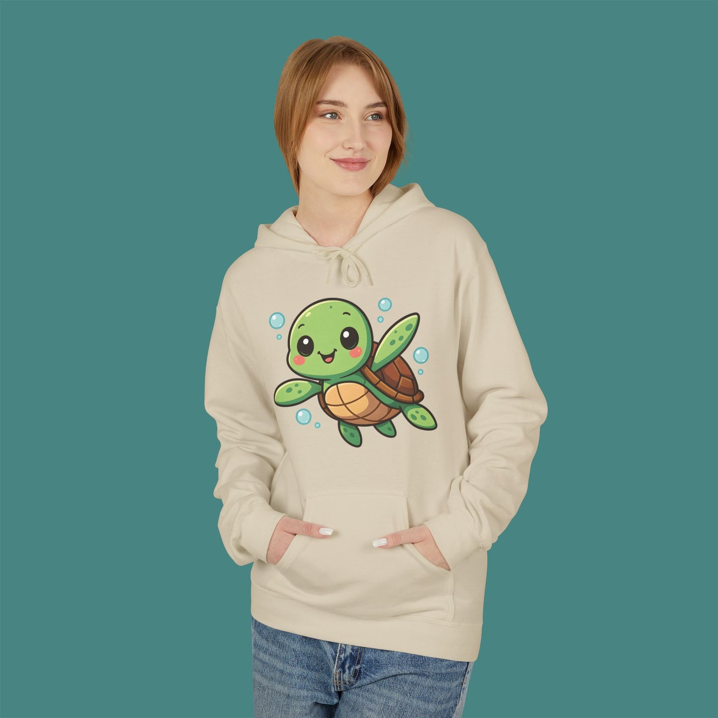 Cartoon Cute Turtle Fleece Unisex Hoodie