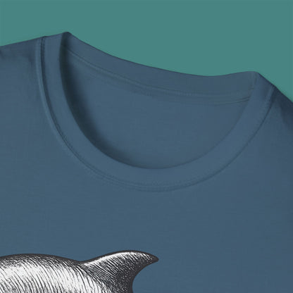 Vintage Etching Dolphin Unisex T-Shirt