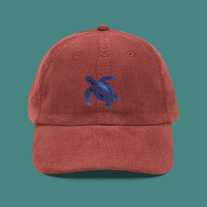 Cosmic Galaxy Turtle Corduroy Embroidered Cap
