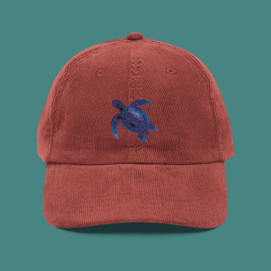 Cosmic Galaxy Turtle Corduroy Embroidered Cap
