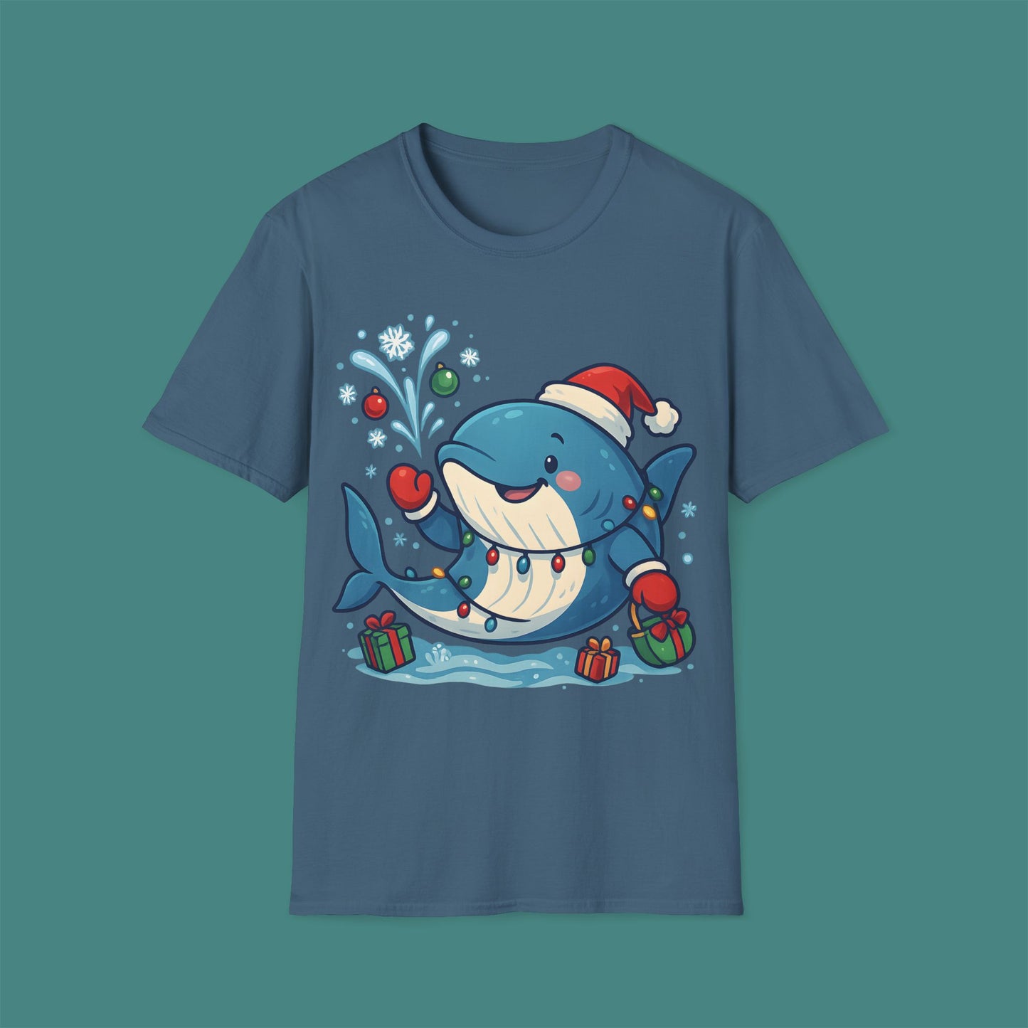 Christmas Whale Unisex T-Shirt