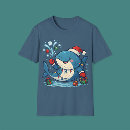 Christmas Whale Unisex T-Shirt