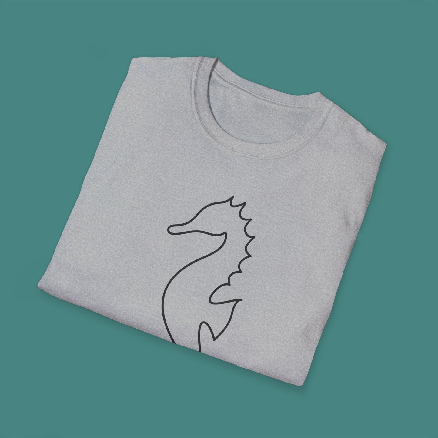 Minimalist Line Art Seahorse Unisex T-Shirt