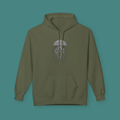 Intricate Mandala Jellyfish Fleece Unisex Hoodie