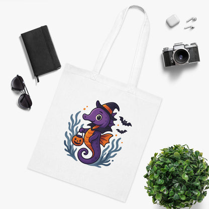 Halloween Seahorse Tote Bag