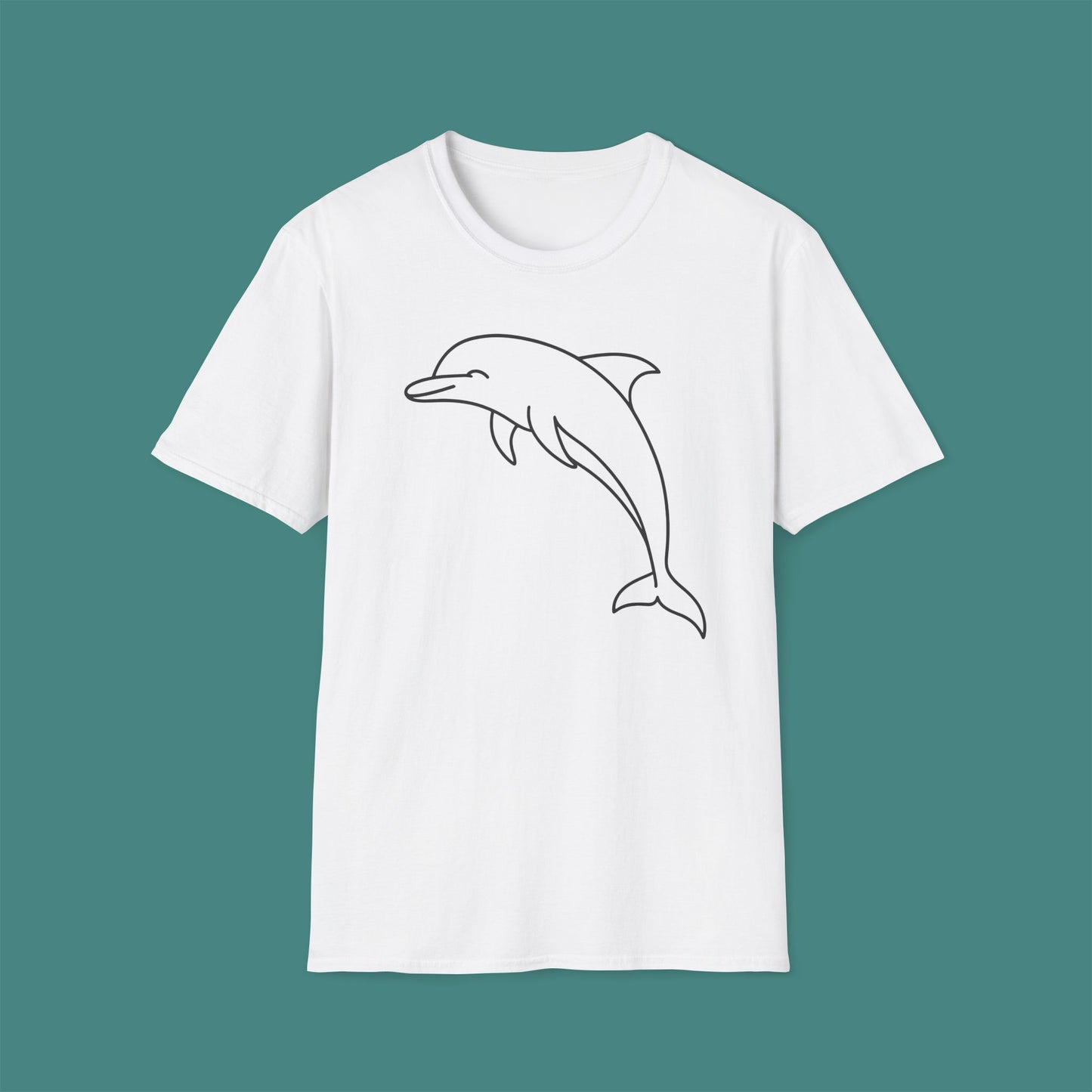 Minimalist Line Art Dolphin Unisex T-Shirt