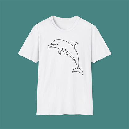 Minimalist Line Art Dolphin Unisex T-Shirt
