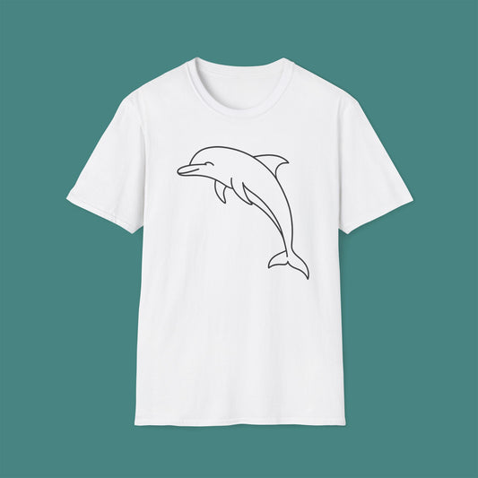 Minimalist Line Art Dolphin Unisex T-Shirt