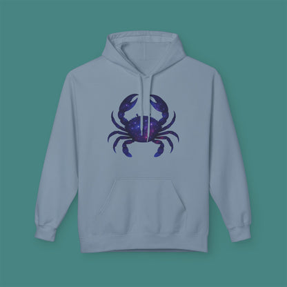 Cosmic Galaxy Crab Fleece Unisex Hoodie