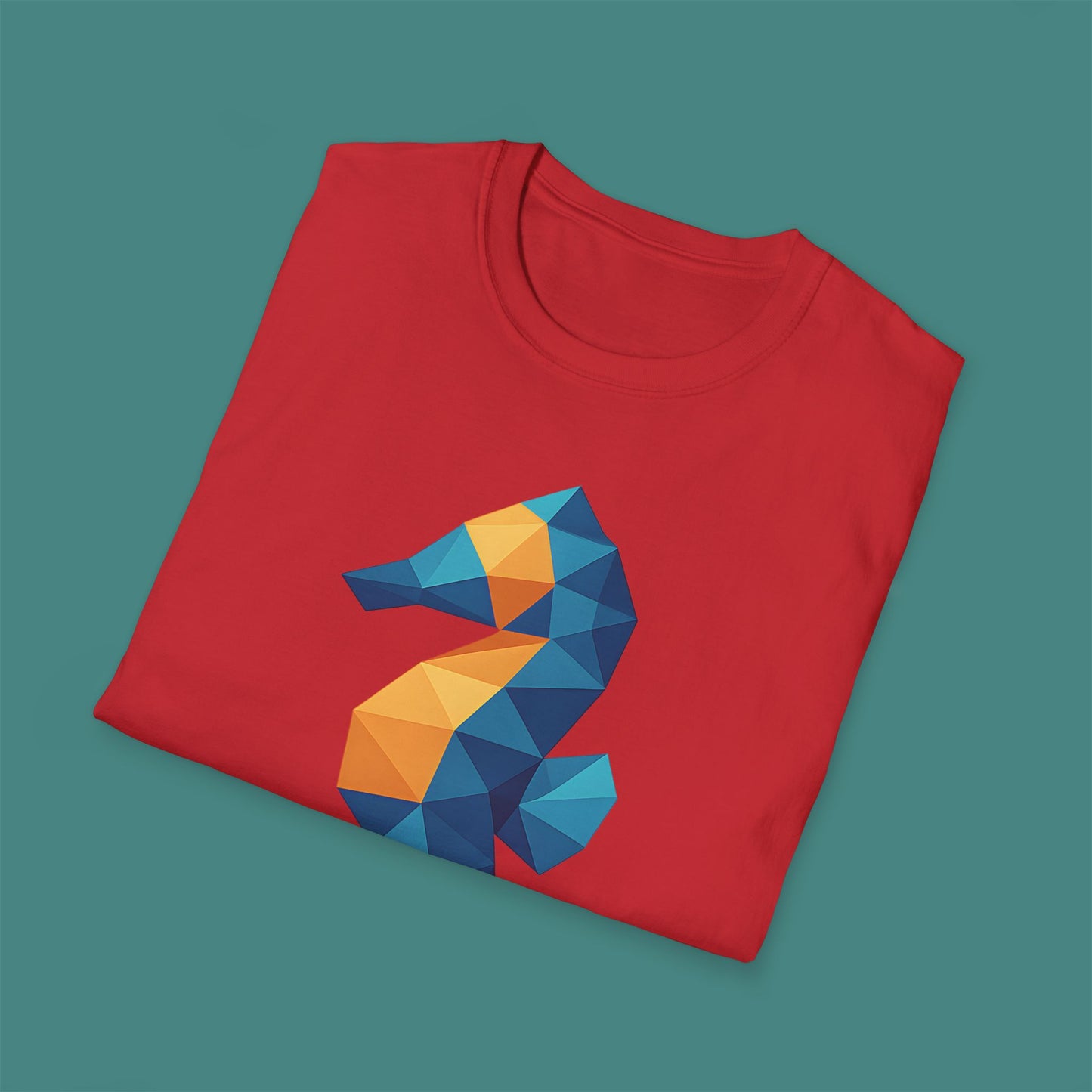 Geometric Polygon Seahorse Unisex T-Shirt