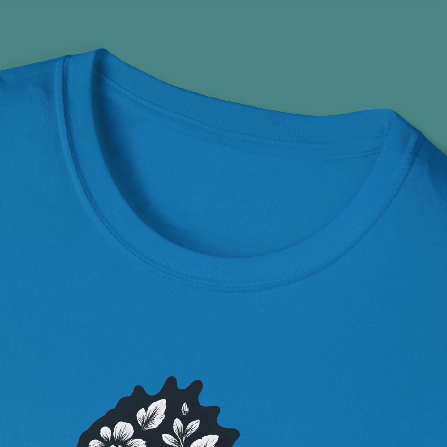 Floral Seahorse Silhouette Unisex T-Shirt