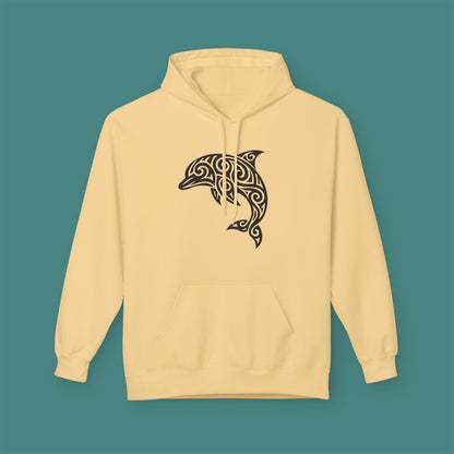 Tribal Tattoo Dolphin Fleece Unisex Hoodie