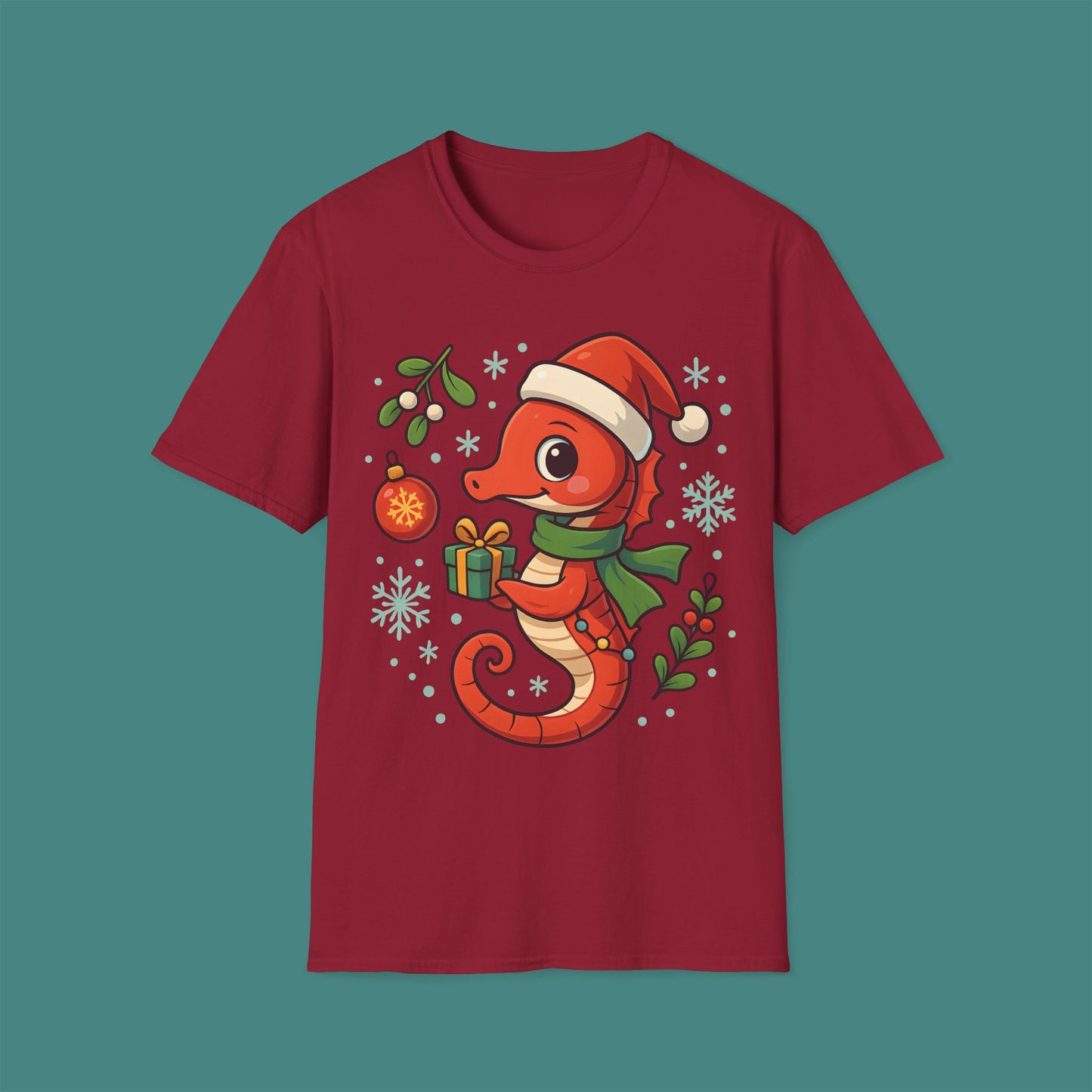 Christmas Seahorse Unisex T-Shirt