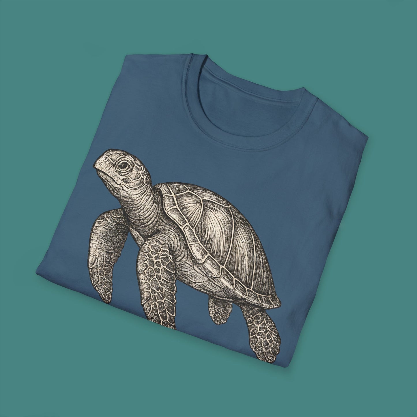 Vintage Etching Turtle Unisex T-Shirt