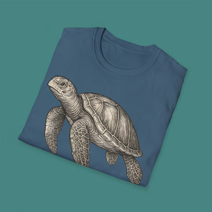 Vintage Etching Turtle Unisex T-Shirt