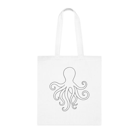 Minimalist Line Art Octopus Tote Bag