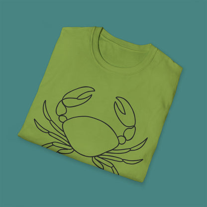 Minimalist Line Art Crab Unisex T-Shirt