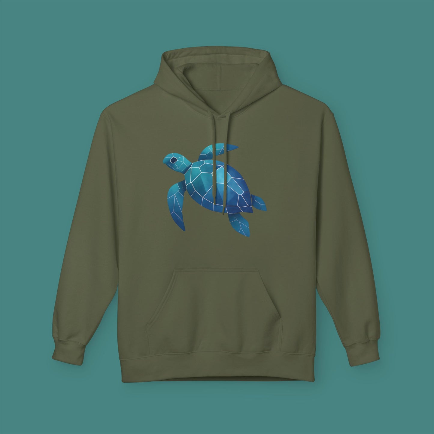 Geometric Polygon Turtle Fleece Unisex Hoodie