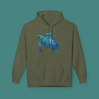 Geometric Polygon Turtle Fleece Unisex Hoodie