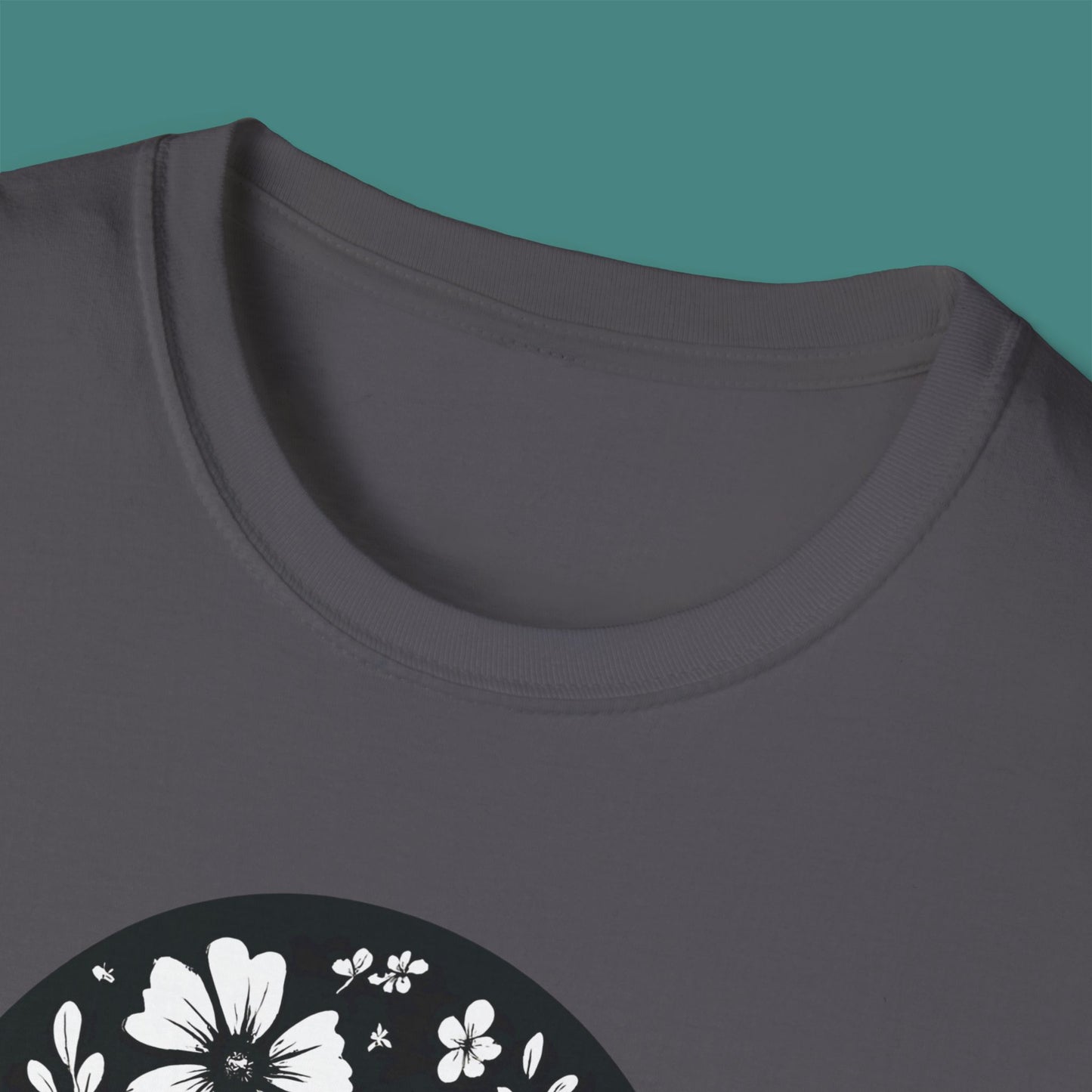 Floral Jellyfish Silhouette Unisex T-Shirt