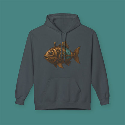 Steampunk Mechanical Fish Fleece Unisex Hoodie