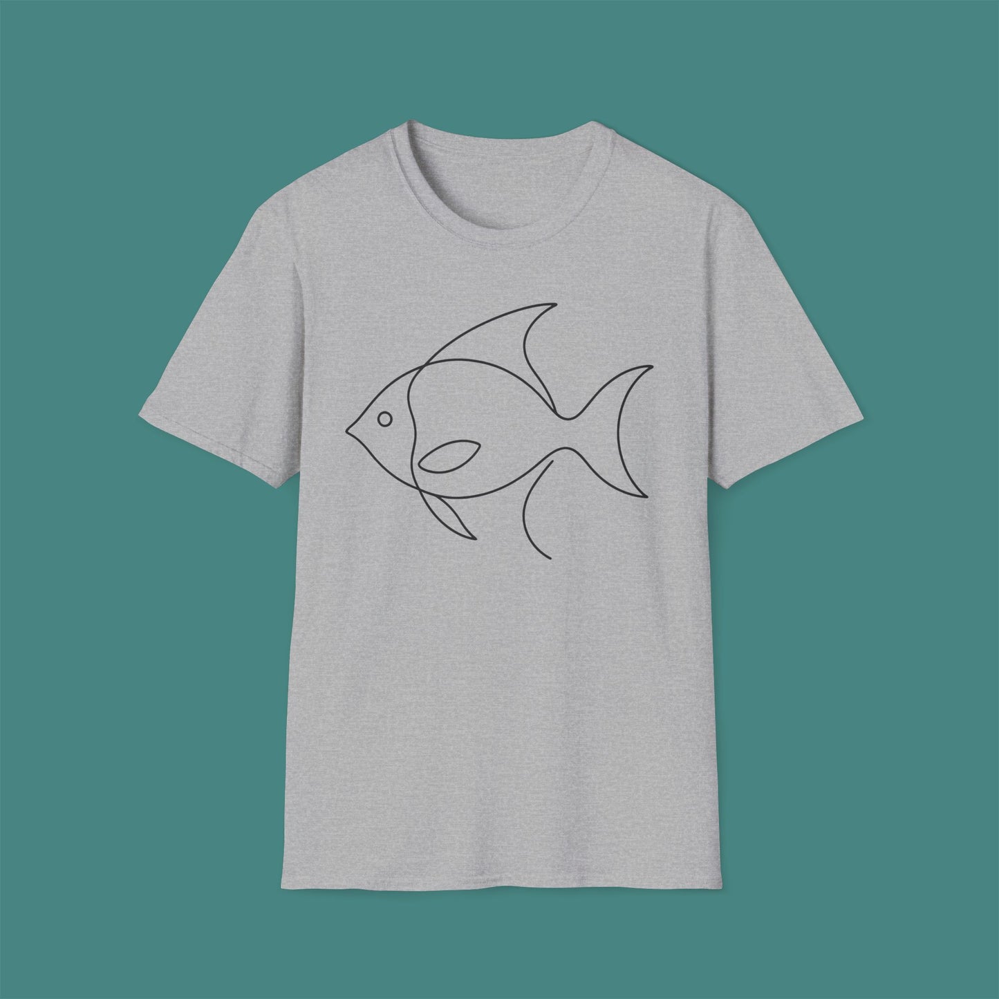 Minimalist Line Art Fish Unisex T-Shirt
