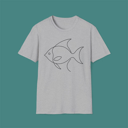 Minimalist Line Art Fish Unisex T-Shirt
