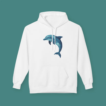 Geometric Polygon Dolphin Fleece Unisex Hoodie