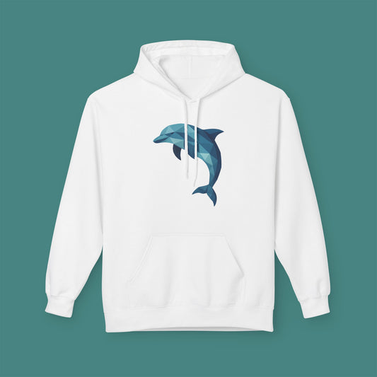 Geometric Polygon Dolphin Fleece Unisex Hoodie