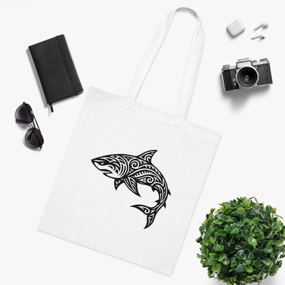 Tribal Tattoo Shark Tote Bag