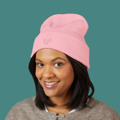 Minimalist Line Art Octopus Embroidered Beanie