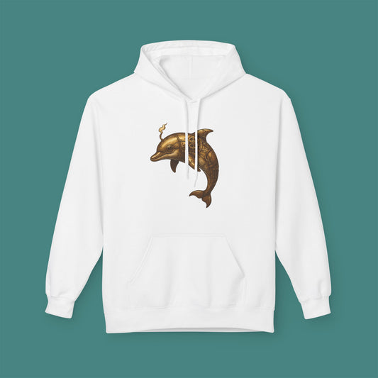 Steampunk Mechanical Dolphin Fleece Unisex Hoodie