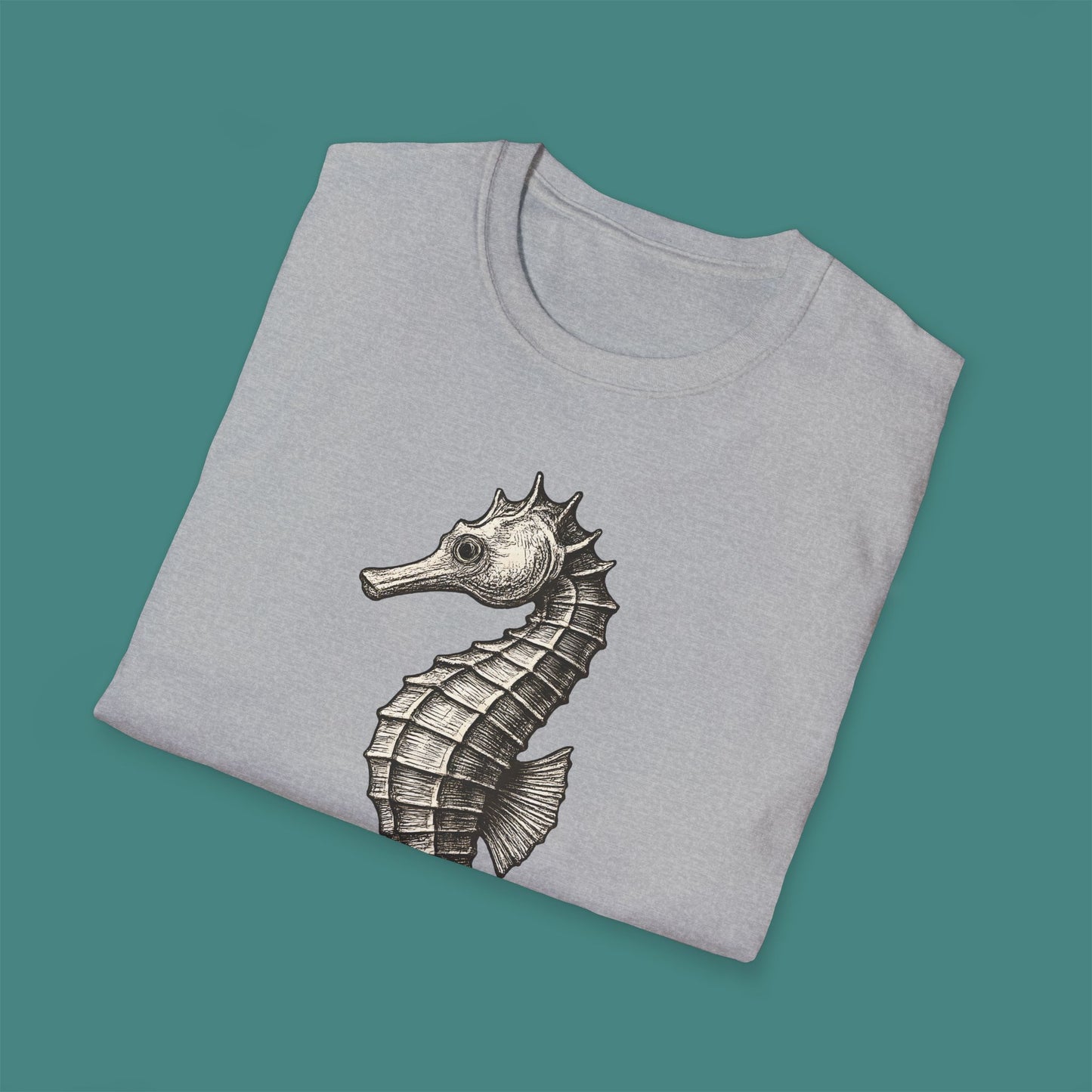 Vintage Etching Seahorse Unisex T-Shirt