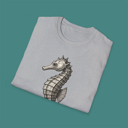Vintage Etching Seahorse Unisex T-Shirt