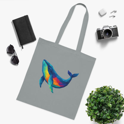 Geometric Polygon Whale Tote Bag