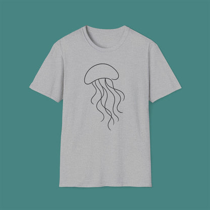 Minimalist Line Art Jellyfish Unisex T-Shirt