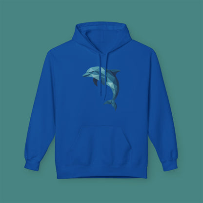 Geometric Polygon Dolphin Fleece Unisex Hoodie