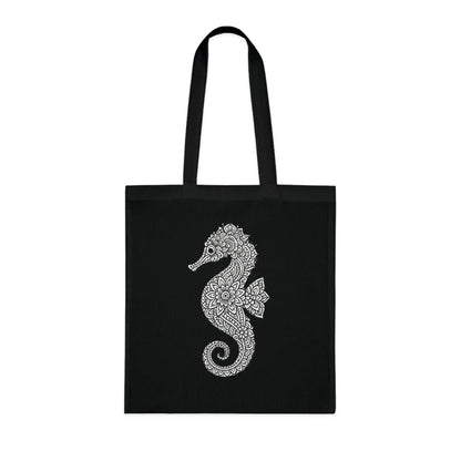 Intricate Mandala Seahorse Tote Bag