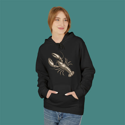 Vintage Etching Lobster Fleece Unisex Hoodie