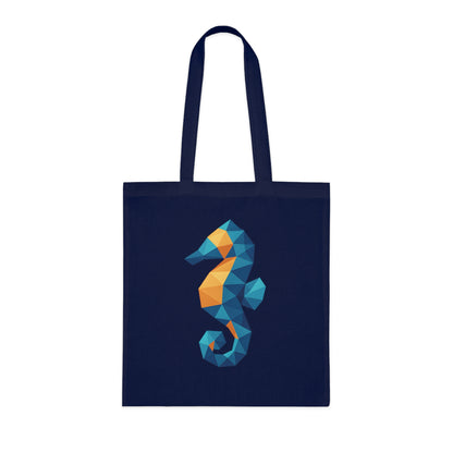 Geometric Polygon Seahorse Tote Bag