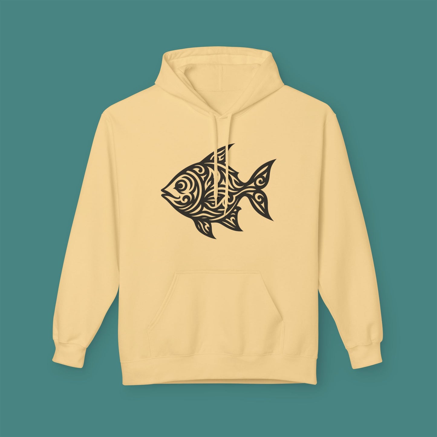Tribal Tattoo Fish Fleece Unisex Hoodie