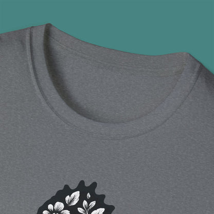 Floral Seahorse Silhouette Unisex T-Shirt